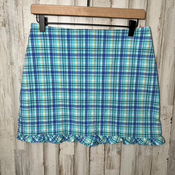 Vintage Y2K My Michelle Plaid Blue Mini Micro Skirt Academia Womens Size Small - Picture 1 of 6